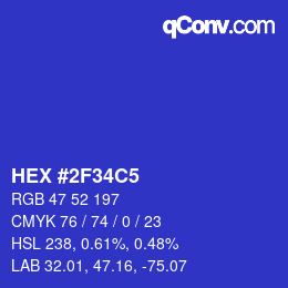 カラーコード: HEX #2F34C5 | qconv.com