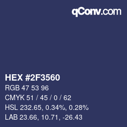 Color code: HEX #2F3560 | qconv.com