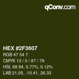 Color code: HEX #2F3607 | qconv.com