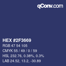 カラーコード: HEX #2F3669 | qconv.com