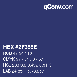 Color code: HEX #2F366E | qconv.com