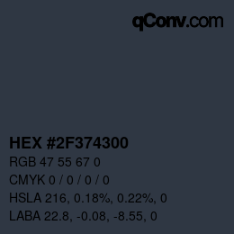 Color code: HEX #2F374300 | qconv.com