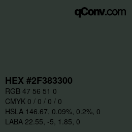 カラーコード: HEX #2F383300 | qconv.com