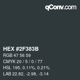 Color code: HEX #2F383B | qconv.com