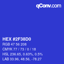 カラーコード: HEX #2F38D0 | qconv.com