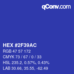 Color code: HEX #2F39AC | qconv.com