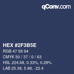 Color code: HEX #2F3B5E | qconv.com