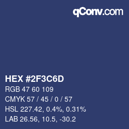 Color code: HEX #2F3C6D | qconv.com
