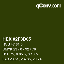 颜色代码: HEX #2F3D05 | qconv.com