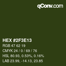 Color code: HEX #2F3E13 | qconv.com