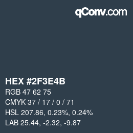 Color code: HEX #2F3E4B | qconv.com