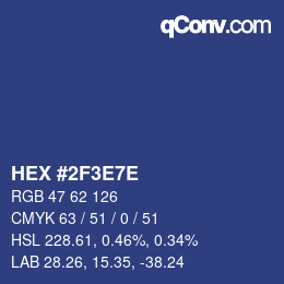 Color code: HEX #2F3E7E | qconv.com