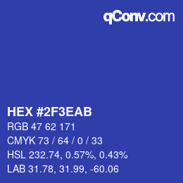 Color code: HEX #2F3EAB | qconv.com