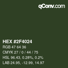 Farbcode: HEX #2F4024 | qconv.com