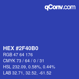 Color code: HEX #2F40B0 | qconv.com