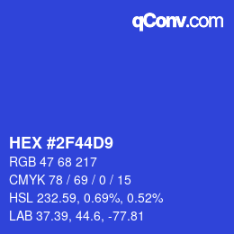 Color code: HEX #2F44D9 | qconv.com