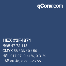 カラーコード: HEX #2f4871 | qconv.com