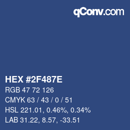 Color code: HEX #2F487E | qconv.com