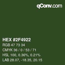 Farbcode: HEX #2F4922 | qconv.com