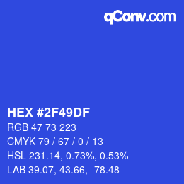 Color code: HEX #2F49DF | qconv.com