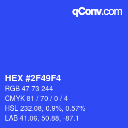 Color code: HEX #2F49F4 | qconv.com
