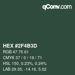 Color code: HEX #2F4B3D | qconv.com