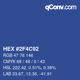 Color code: HEX #2F4C92 | qconv.com