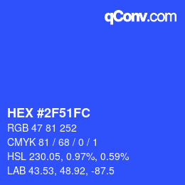 Color code: HEX #2F51FC | qconv.com