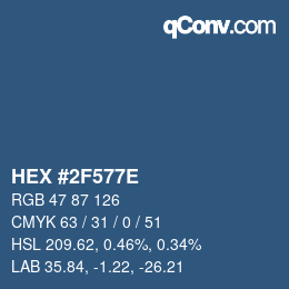 Color code: HEX #2F577E | qconv.com