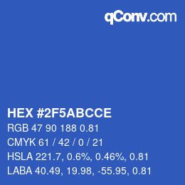 Farbcode: HEX #2F5ABCCE | qconv.com