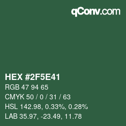 Color code: HEX #2F5E41 | qconv.com