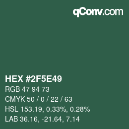 Color code: HEX #2F5E49 | qconv.com