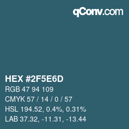 Color code: HEX #2F5E6D | qconv.com