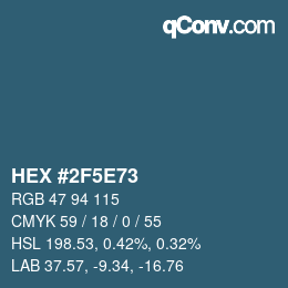 Color code: HEX #2F5E73 | qconv.com