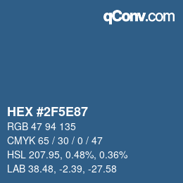 Color code: HEX #2F5E87 | qconv.com