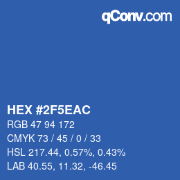 Farbcode: HEX #2F5EAC | qconv.com