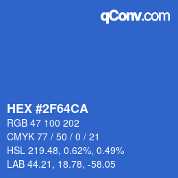 颜色代码: HEX #2F64CA | qconv.com