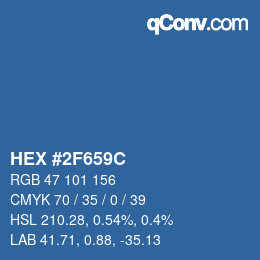 Farbcode: HEX #2F659C | qconv.com