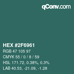 Color code: HEX #2F6961 | qconv.com