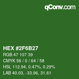 Color code: HEX #2F6B27 | qconv.com