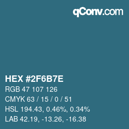 Color code: HEX #2F6B7E | qconv.com
