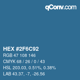 Color code: HEX #2F6C92 | qconv.com