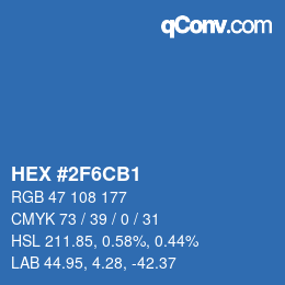 Farbcode: HEX #2F6CB1 | qconv.com