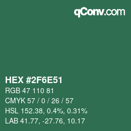 Color code: HEX #2F6E51 | qconv.com