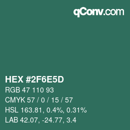 Color code: HEX #2F6E5D | qconv.com