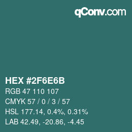Color code: HEX #2F6E6B | qconv.com