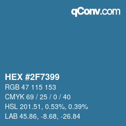 Código de color: HEX #2F7399 | qconv.com