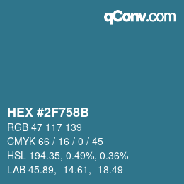 Color code: HEX #2F758B | qconv.com