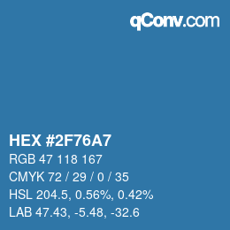 Color code: HEX #2F76A7 | qconv.com