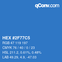 Color code: HEX #2F77C5 | qconv.com